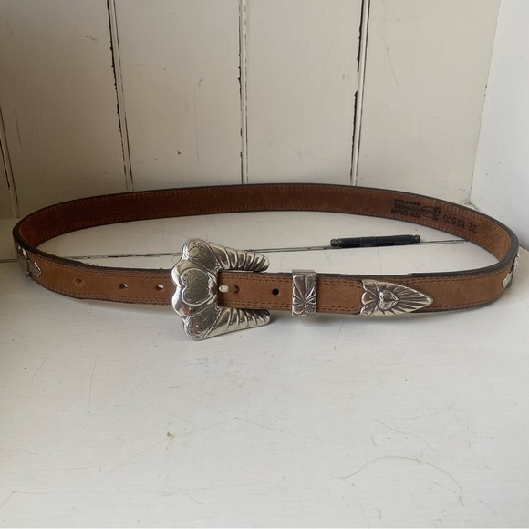 Justin Boots Western Cowhide Heart Belt - Picture 2 of 7